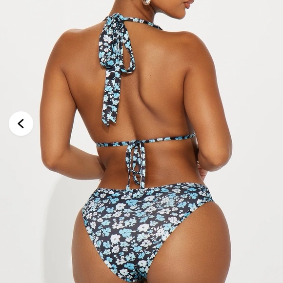 *NWT* Fashion Nova Spring Bloom 2 Piece Bikini Blue Floral Set - Picture 2 of 7